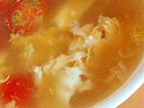 トマトとふわふわ卵のスープ